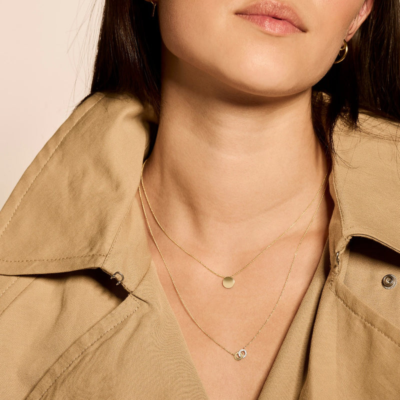 Blush 14 Carat Golden Necklace with Zirconia 3126YZI (Length: 42.00 cm)-zoom-