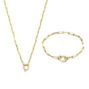 Isabel Bernard Cadeau d'Isabel 14 karaat gouden schakelketting en schakelarmband giftset IB90184