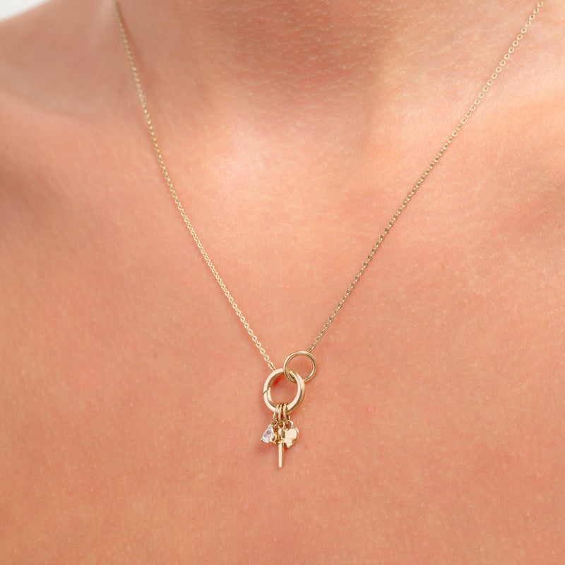 Isabel Bernard Le Marais Druppelvormige Zirkonia 14 karaat gouden bedel IB350062-zoom-