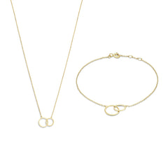 Isabel Bernard Cadeau d'Isabel 14 Carat Golden Necklace and Bracelet Giftset IB90130