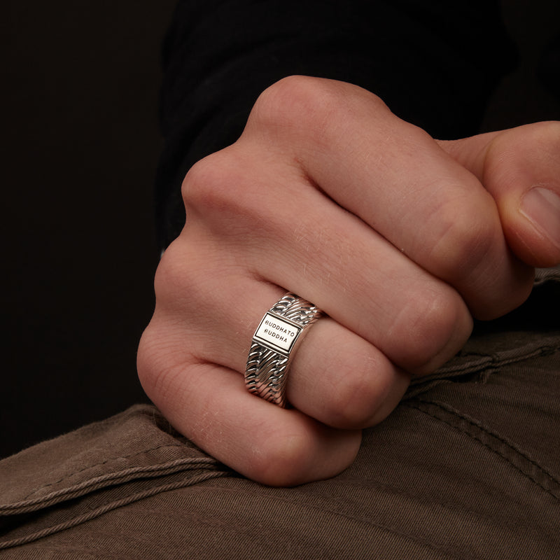 Buddha to Buddha Edwin Small Silver Ring 812 (maat 16)-zoom-