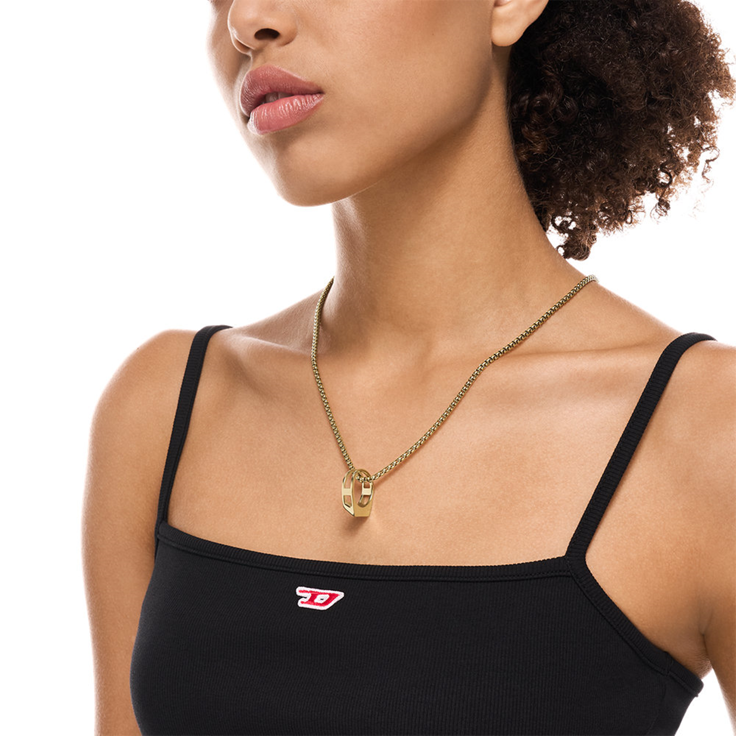 Diesel D Logo Stainless Steel Unisex Necklace DX1670710