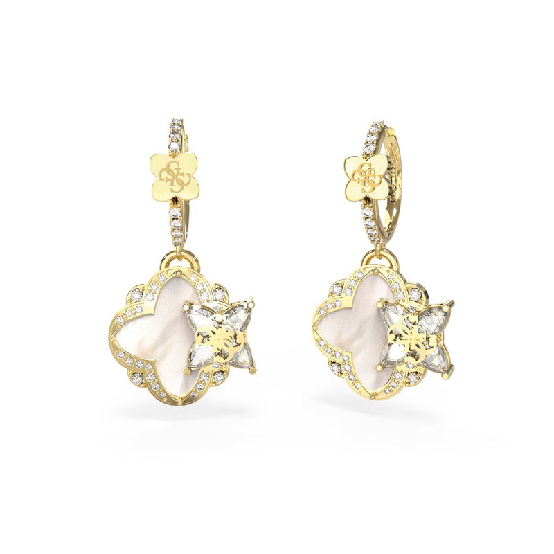 Guess Wild Flower Gold and Pearl Earrings JUBE05583JWYGT-U-zoom-