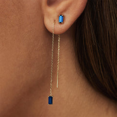 Isabel Bernard Baguette Odie 14 karaat gouden oorhangers IB360073