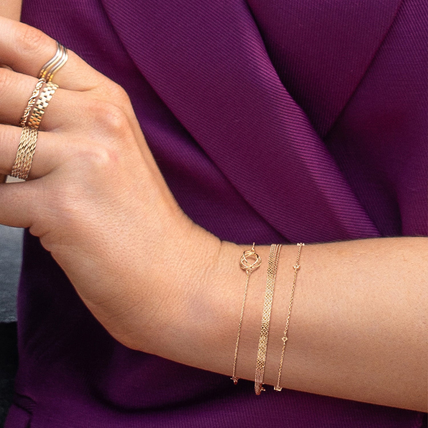 Jackie Gold Spindle 14 Karat Gold Bracelet JKB25.551