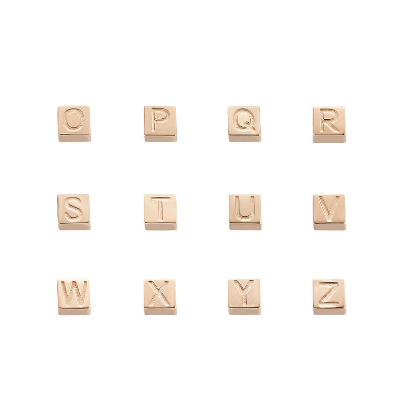 Isabel Bernard La Concorde Felie 14 Karaat Rosé Gouden Kubus Initial Bedel IB350047-Z-zoom-
