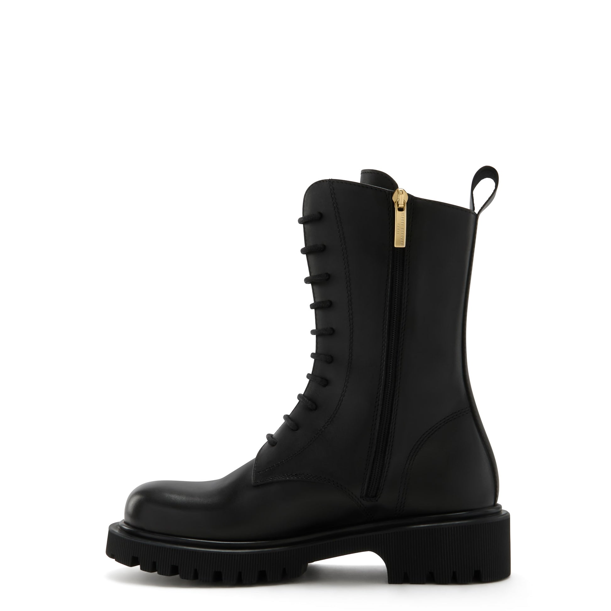 Isabel Bernard Vendôme Myrthe Black Calfskin Lace-up boots IB53008-01-36