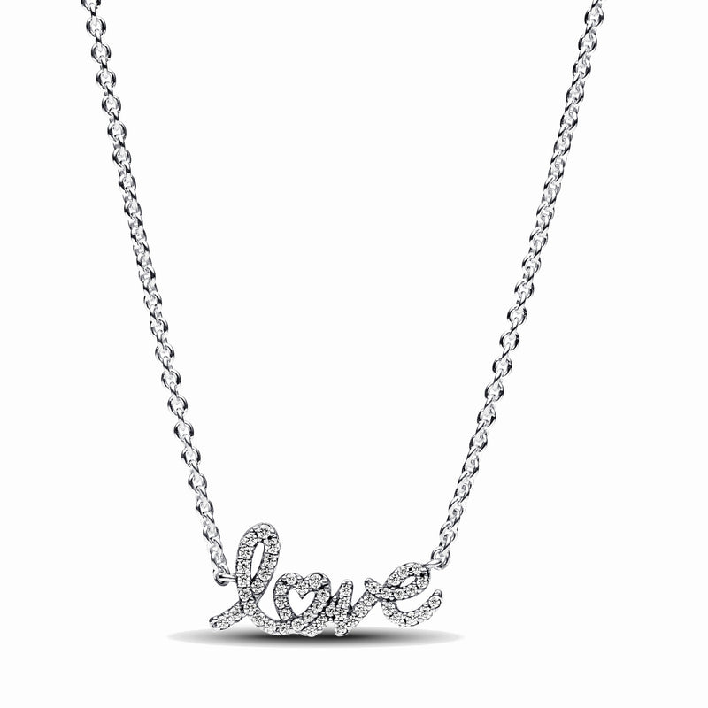 Pandora Moments 925 Sterling Silver Love Necklace 393076C01-45-zoom-